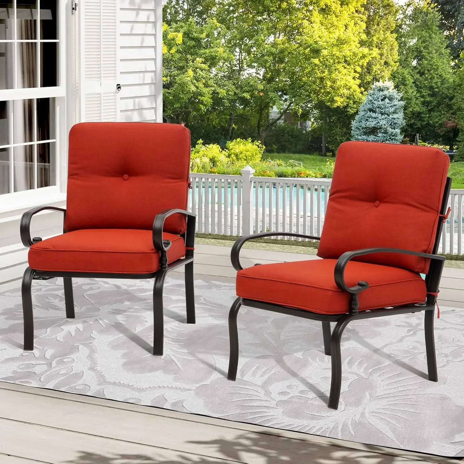 Kırmızı Dış Mekan Metal Bistro - Outdoor Furniture Metal Chairs incelemesi ve fiyatı